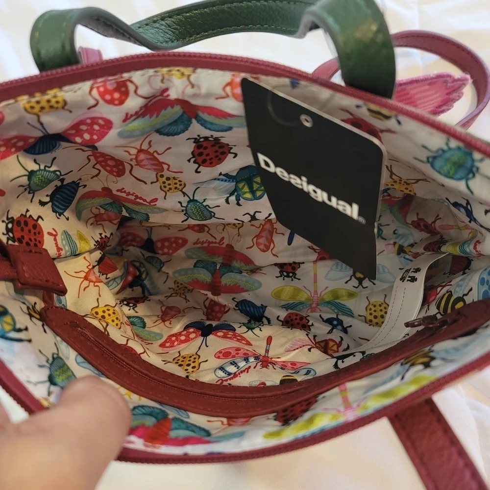 NWT Desigual Bols Bag 4092 Embroidered Butterfly Discontinued